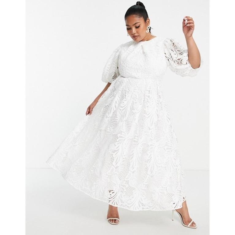 エイソス レディース Embroidered トップス ワンピース トップス Asos Edition Curve Avery Lace スーツ フォーマル Cutwork Embroidered Midi