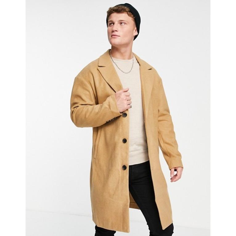 ニュールック メンズ コート アウター New Look Relaxed Overcoat In Camel 超特価sale開催