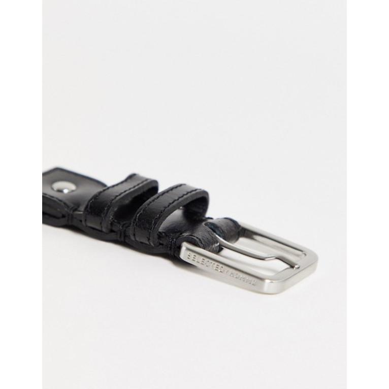おすすめ Selected アクセサリー ベルト メンズ セレクテッドオム Homme Black In Belt Leather ベルト サイズ 95cm Www Maketheleapcoaching Com