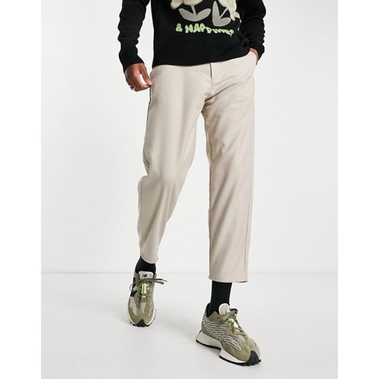 超ポイントアップ祭 ベルシュカ メンズ カジュアルパンツ ボトムス Bershka Loose Fit Formal Pants In Beige チノパンツ サイズ W28 Fintech Global
