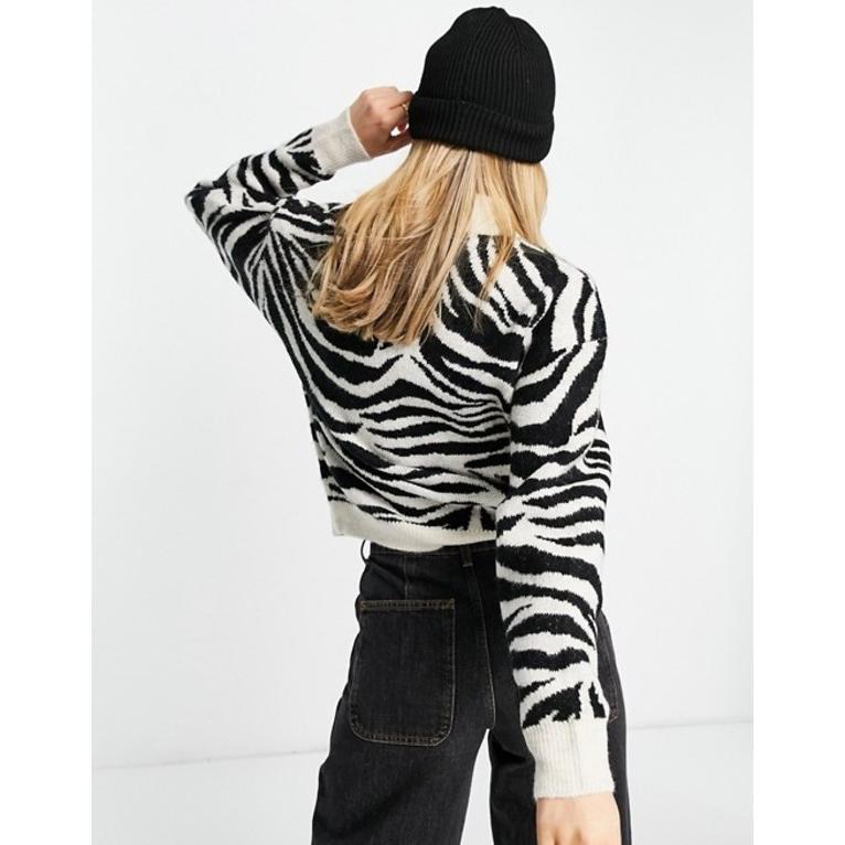 素晴らしい ニュールック レディース ニット・セーター アウター New Look zebra print sweater in black and  white - brazit.com.br