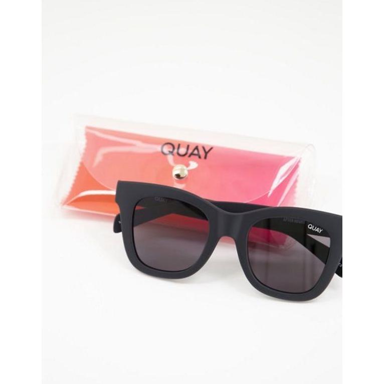 販売促進物 クアイオーストラリア レディース サングラス アイウェア アクセサリー Quay After Hours Square Sunglasses In Matte Black Smoke 上品な Clientespace Com