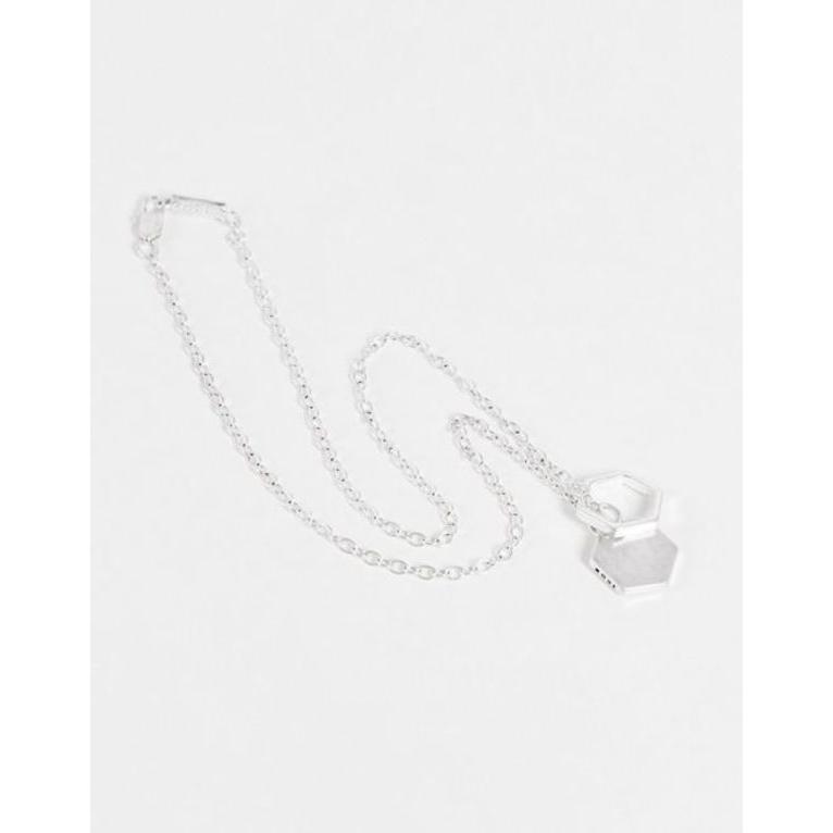 アイコンブランド メンズ ネックレス チョーカー アクセサリー Icon Brand Sunday Hexagon Cluster Necklace In Silver 史上一番安い
