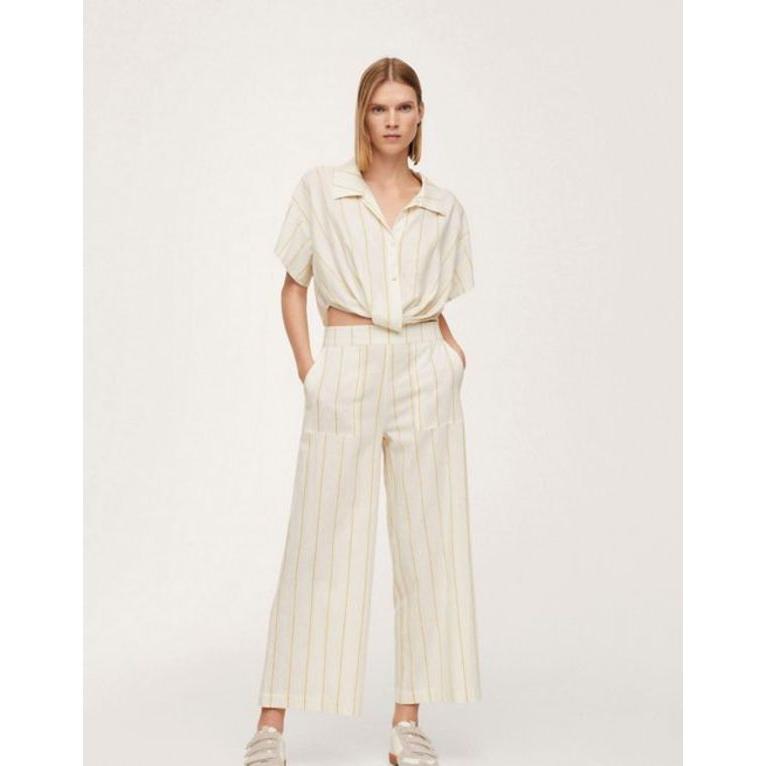 在庫あり マンゴ レディース White In Jumpsuit Stripe Linen Detail Out Cut Mango トップス ワンピース ワンピーススーツ サイズ M Us6 Garces Org