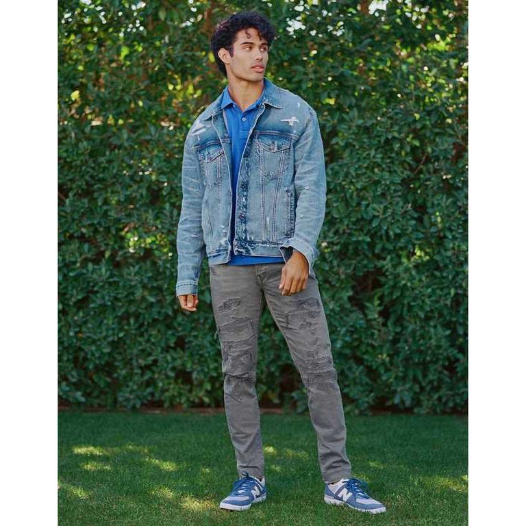 最大15 Offクーポン Skinny Athletic Patched Airflex Ae Eagle American メンズ デニムパンツ アメリカンイーグル Jean Gray Smoked ジーンズ デニム サイズ 28 X 28 Www Collectiviteslocales Fr