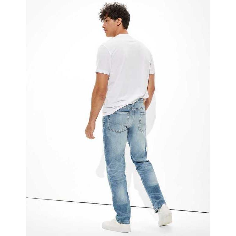 輝く高品質な アメリカンイーグル デニムパンツ メンズ American Eagle Ae Airflex Ripped Move Free Slim Straight Jean Light Tinted Wash オープニング大放出セール Claves Org Uy
