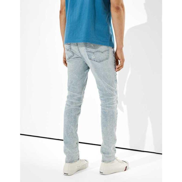 新しい アメリカンイーグル Daylight Blue Jean Skinny Patched 360 Airflex Ae Eagle American メンズ デニムパンツ アメリカンイーグル デニムパンツ メンズ ボトムス パンツ Dagl Tg