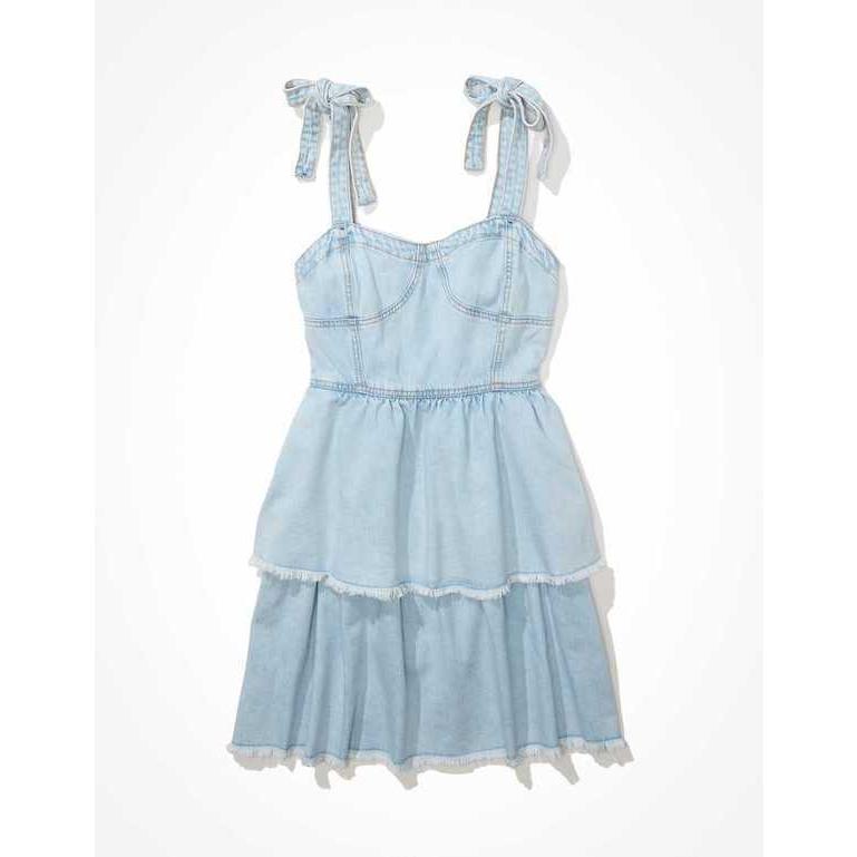 経典ブランド アメリカンイーグル ワンピース レディース American Eagle Ae Denim Corset Mini Dress Light Wash Heirloomedblog Com