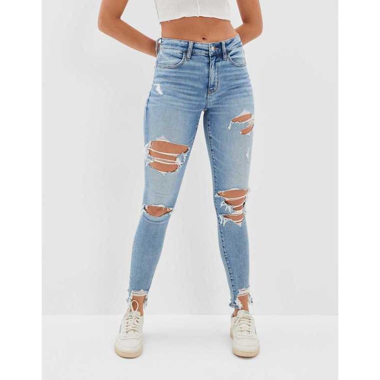 アメリカンイーグル デニムパンツ レディース American Eagle Ae Ne X T Level Ripped High Waisted Jegging Fresh Bright 03 0433 4018 437 リビーダ Yahoo ショップ 通販 Yahoo ショッピング