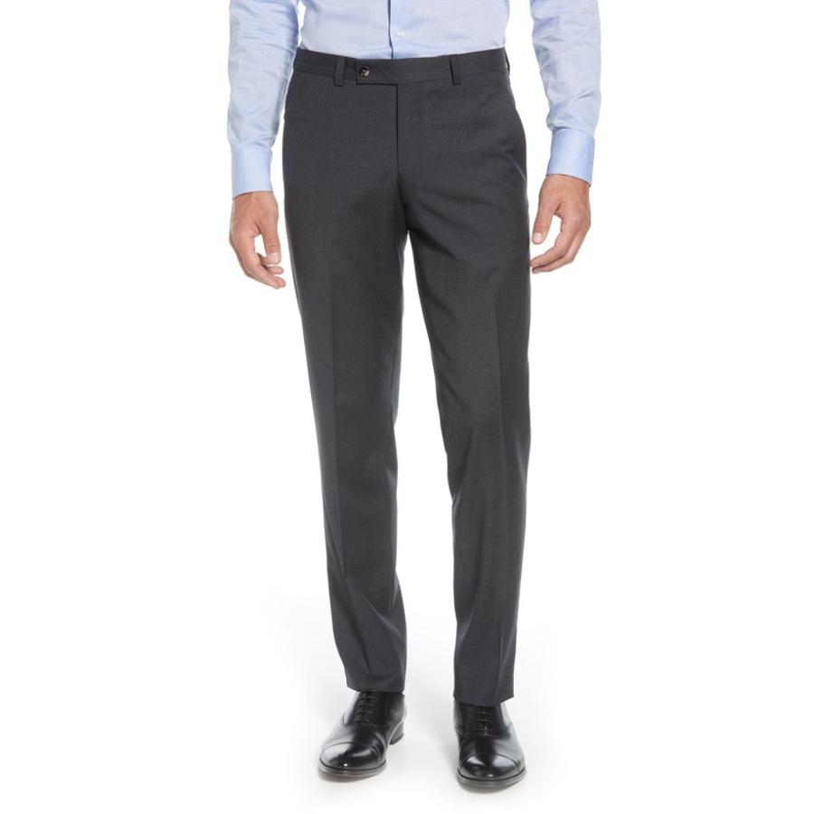 テッドベーカー メンズ カジュアルパンツ ボトムス Ted Baker London Jerome Flat Front Solid Wool Dress Pants Jsonic Ca