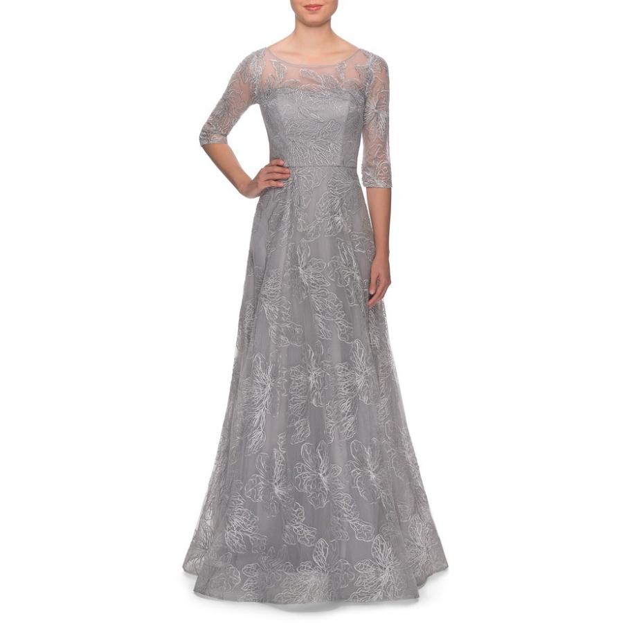 ラフェム レディース ワンピース トップス La Femme Sequin Embroidered A Line Gown Jacht Pl