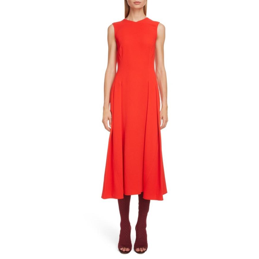 ヴィクトリア ベッカム レディース ワンピース トップス Victoria Beckham Textured Pleated Midi Dress Www Livebyglevents Com