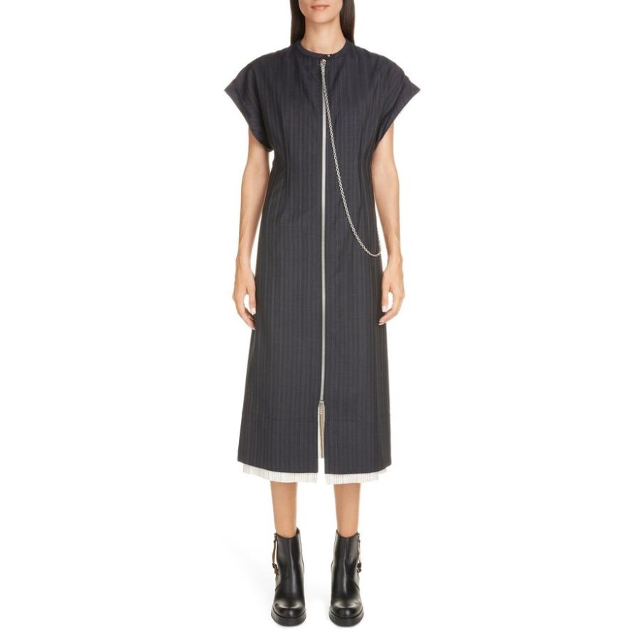アクネ ストゥディオズ レディース ワンピース トップス Acne Studios Di Chain Detail Pinstripe Midi Dress Www Thecharlienoble Com