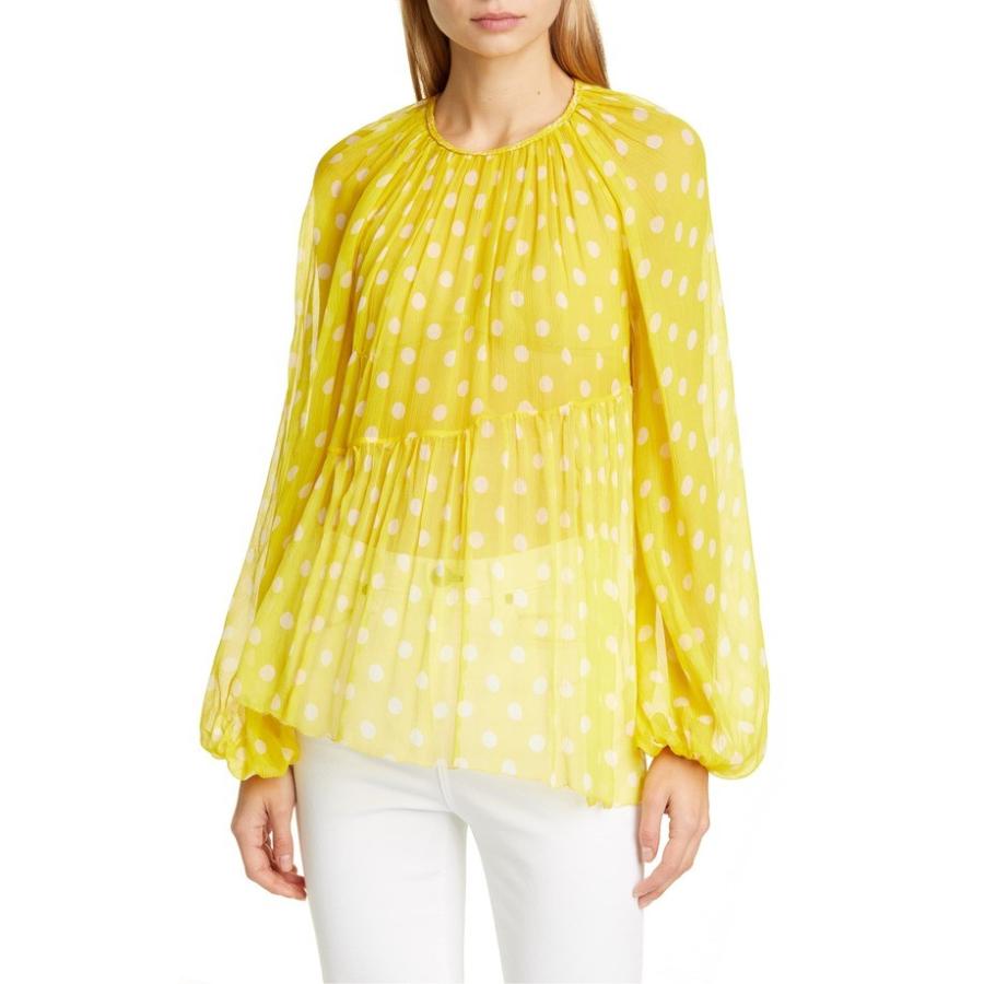 ジマーマン レディース シャツ トップス Zimmermann Brightside Dot Asymmetrical Silk Chiffon Blouse Www Logcaptravel Ba