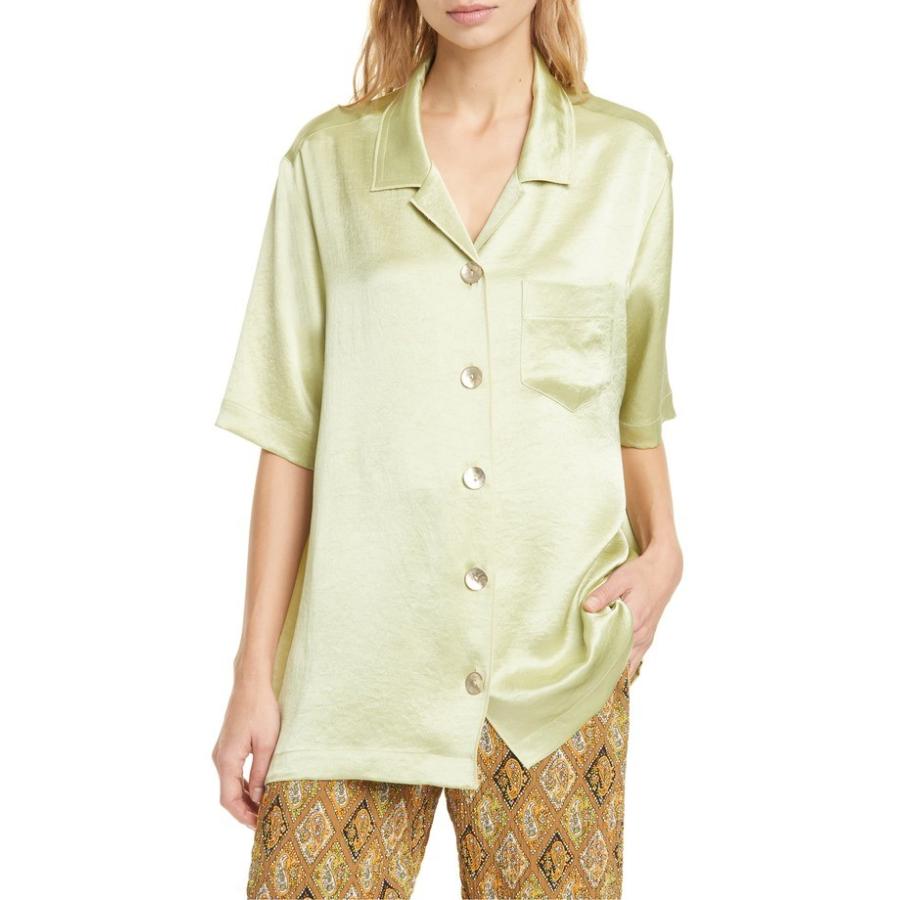 ナヌシュカ レディース シャツ トップス Nanushka Ella Oversize Satin Camp Shirt Www Moderatetechnoservices Com