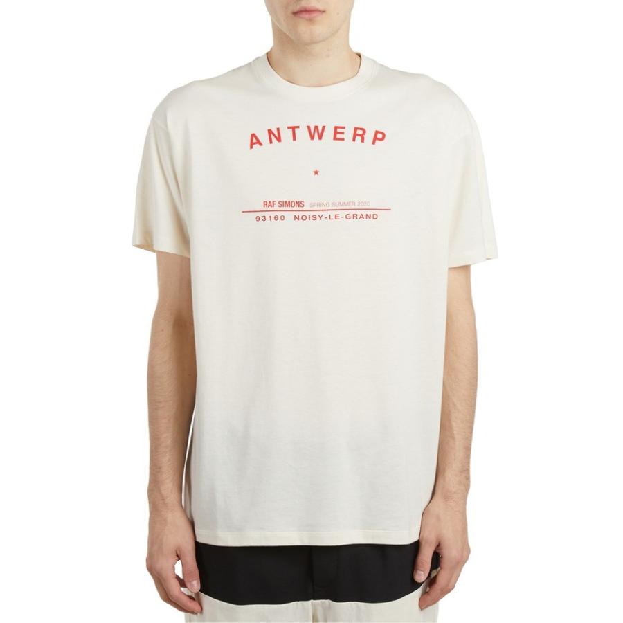 ラフ シモンズ メンズ Tシャツ トップス Raf Simons Antwerp Tour Graphic Cotton T Shirt Texascashandpawn Com