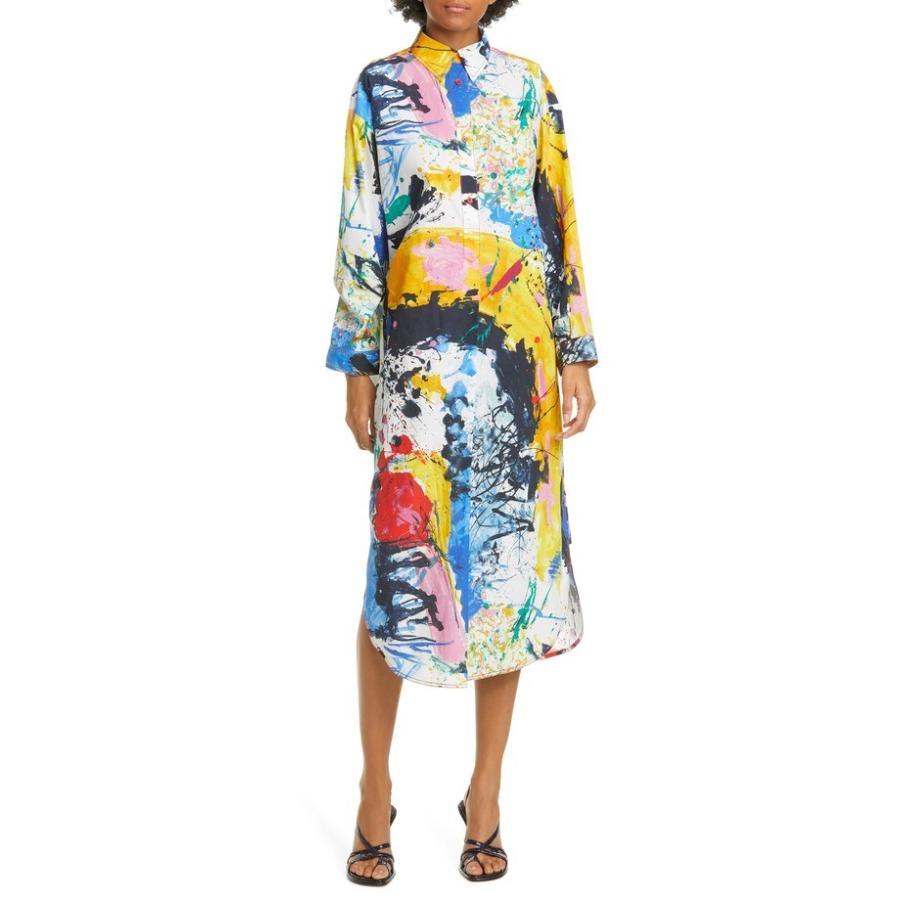シエス マルジャン レディース ワンピース トップス Sies Marjan Paint Print Long Sleeve Midi Dress 8sbadrsatdccrnadcgdiptw6a P1ai