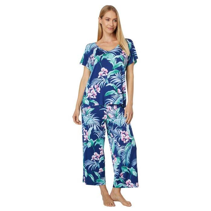 トッミーバハマ レディース ナイトウェア アンダーウェア Short ファッション Sleeve Set Crop Pj リビーダ ルームウェア 部屋