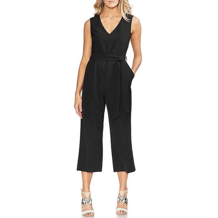 ヴィンスカムート レディース ジャンプスーツ トップス Sleeveless Belted Wide Leg Crop Jumpsuit Kisumupoly Ac Ke