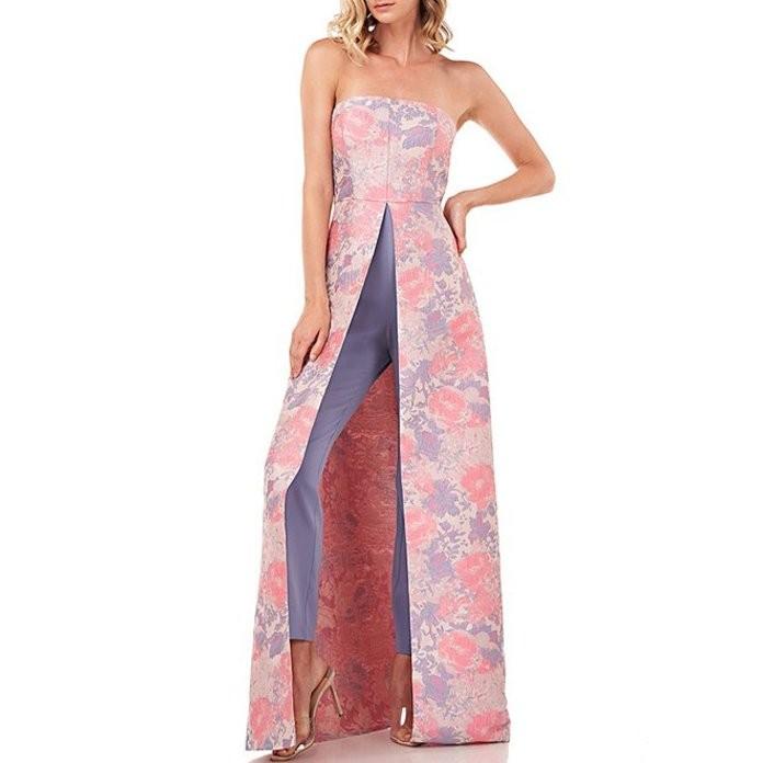 ケイ アンジャー レディース ワンピース トップス Mila Floral Jacquard Stretch Crepe Sleeveless Jumpsuit Morenotafurt Com