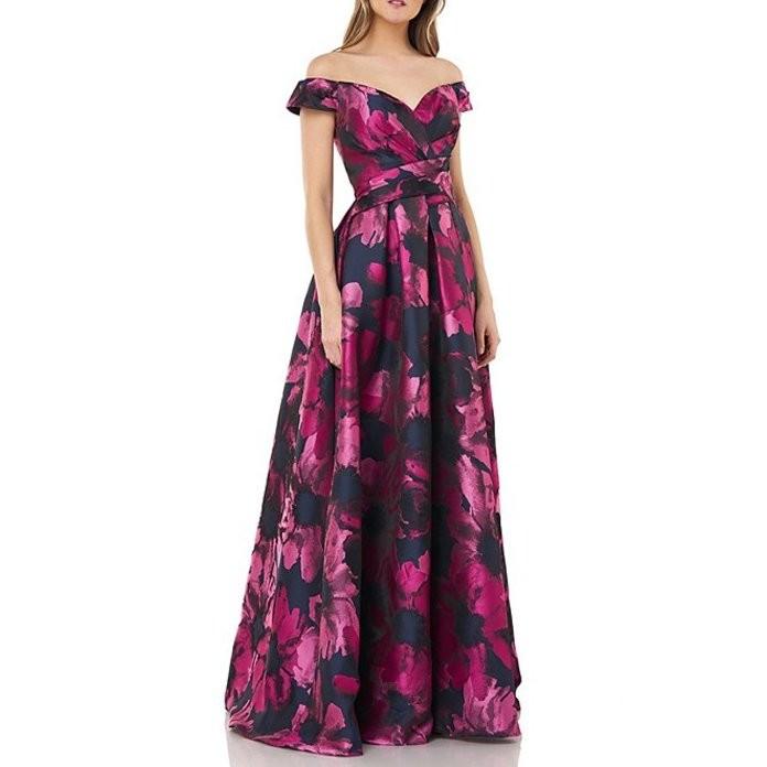 Print Off The Shoulder Floral トップス ショップ ファッション レディース ワンピース Jacquard 31 Navyf リビーダ Print Ballgown カルメンマークヴァルヴォ トップス