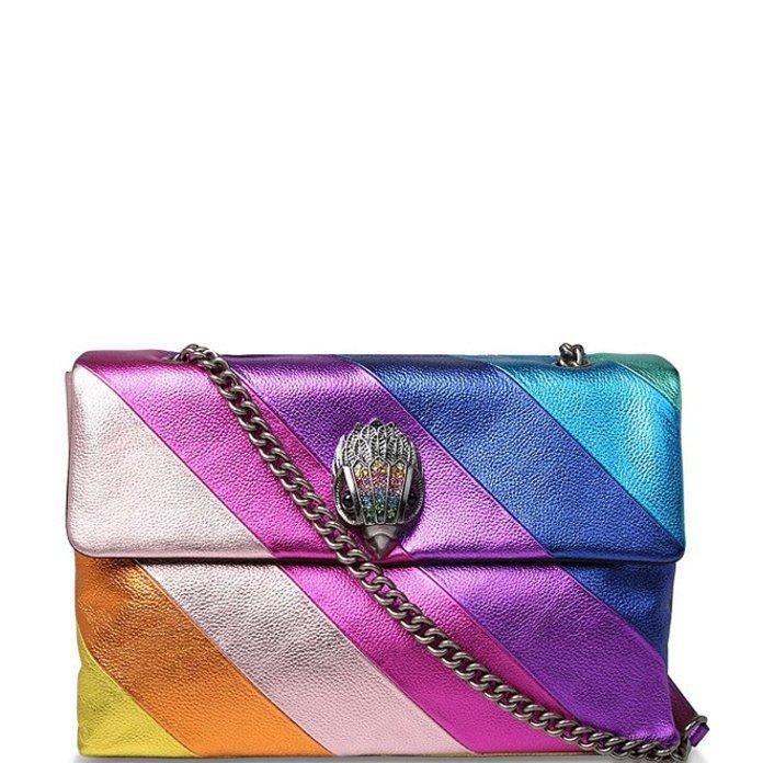 【年中無休】 Kensington バッグ ショルダーバッグ レディース カートジェイガーロンドン Metallic Bag Shoulder XL Stripe Rainbow ショルダーバッグ