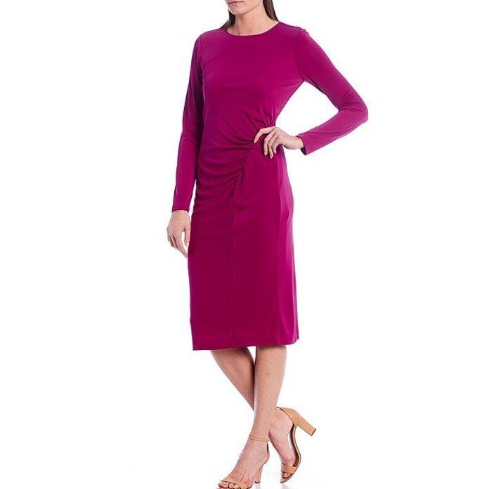 クライマックスセール再値下げ ダナキャラン レディース ワンピース トップス New York Matte Jersey Ruched Long Sleeve Midi Sheath Dress 31 1529 Magent リビーダ Yahoo ショップ 通販 Yahoo ショッピング 直営店限定 Skylanceronline Com