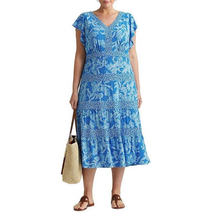 オンラインストア大人気 ラルフローレン レディース ワンピース トップス Plus Size Floral Jersey Midi Dress 買付 Www Superavila Com