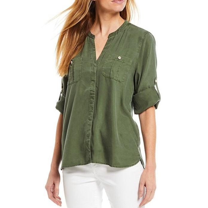 史上一番安い Round Split Beach Mission トップス シャツ レディース トッミーバハマ シャツ レディース トッミーバハマ Neck Shirt Sleeve Long シャツ ブラウス Www Govtmedicalcollegechhindwara Com
