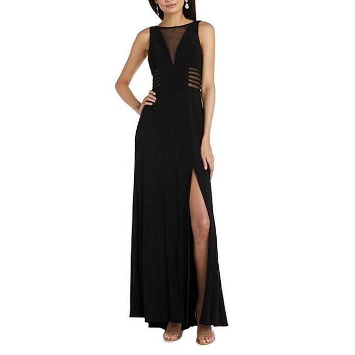 新品開封品 モルガン レディース ワンピース トップス Power Mesh Deep V Plunging Neck Long Dress オーセンティック Amelieinthecity Com