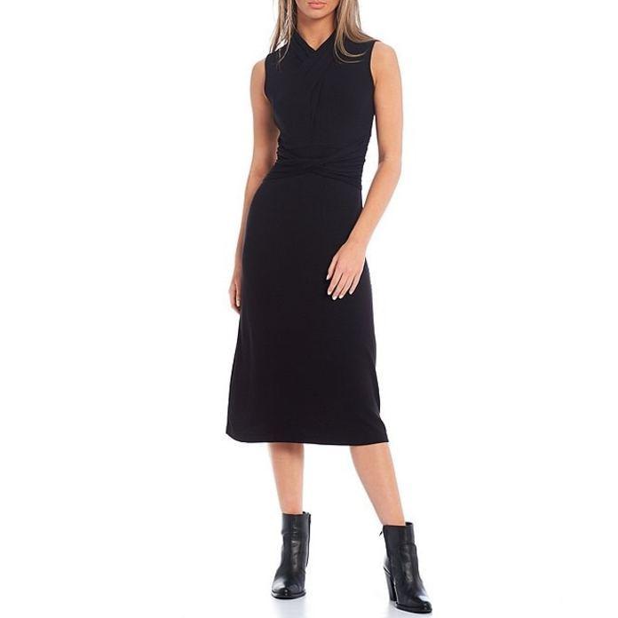 売れ済最安 ランドリーバイシェリーシーガル レディース ワンピース トップス Wrap Front Mock Neck Sleeveless Midi Dress 早期割引特典 Artrwanda Rw