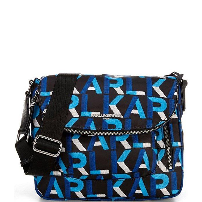 カール ラガーフェルド メンズ メッセンジャーバッグ ショルダーバッグ バッグ Cara Nylon Nylon メンズ Messenger Bag 31 Black リビーダ ショップ