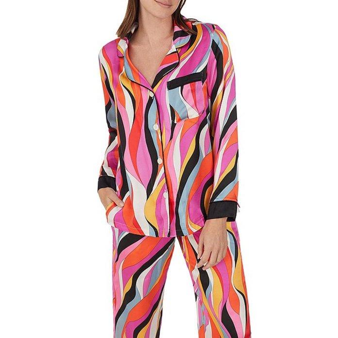 本店は本店はベッドヘッドパジャマ レディース ナイトウェア アンダーウェア X Trina Turk Swirl Print Long Sleeve Notch Collar Long Pant Jersey Knit Pajama Set 下着、靴下、部屋着 エージェントプロヴォケイター レディース ナイトウェア アンダーウェア Lindie floral trim mesh dressing gown