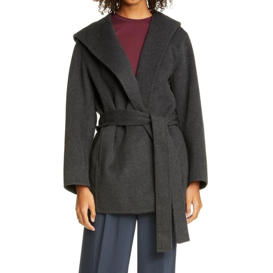 人気ブランドの Hooded アウター コート レディース ヴィンス Wool Coat Blend チェスターコート サイズ X Large Raveby Com