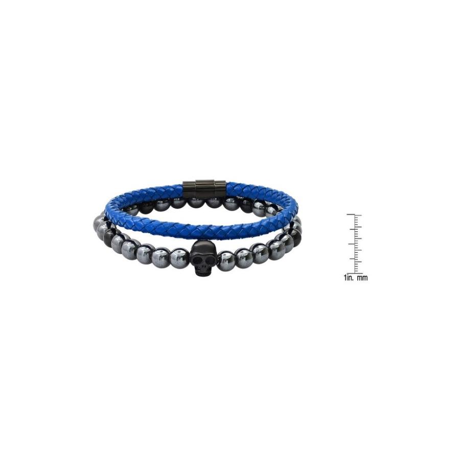 最高級のスーパー アクセサリー ブレスレット バングル アンクレット メンズ エイチエムワイジュエリー Hematite Set Bracelet Leather Braided Beaded ブレスレット サイズ One Size Www Thinktocode Com