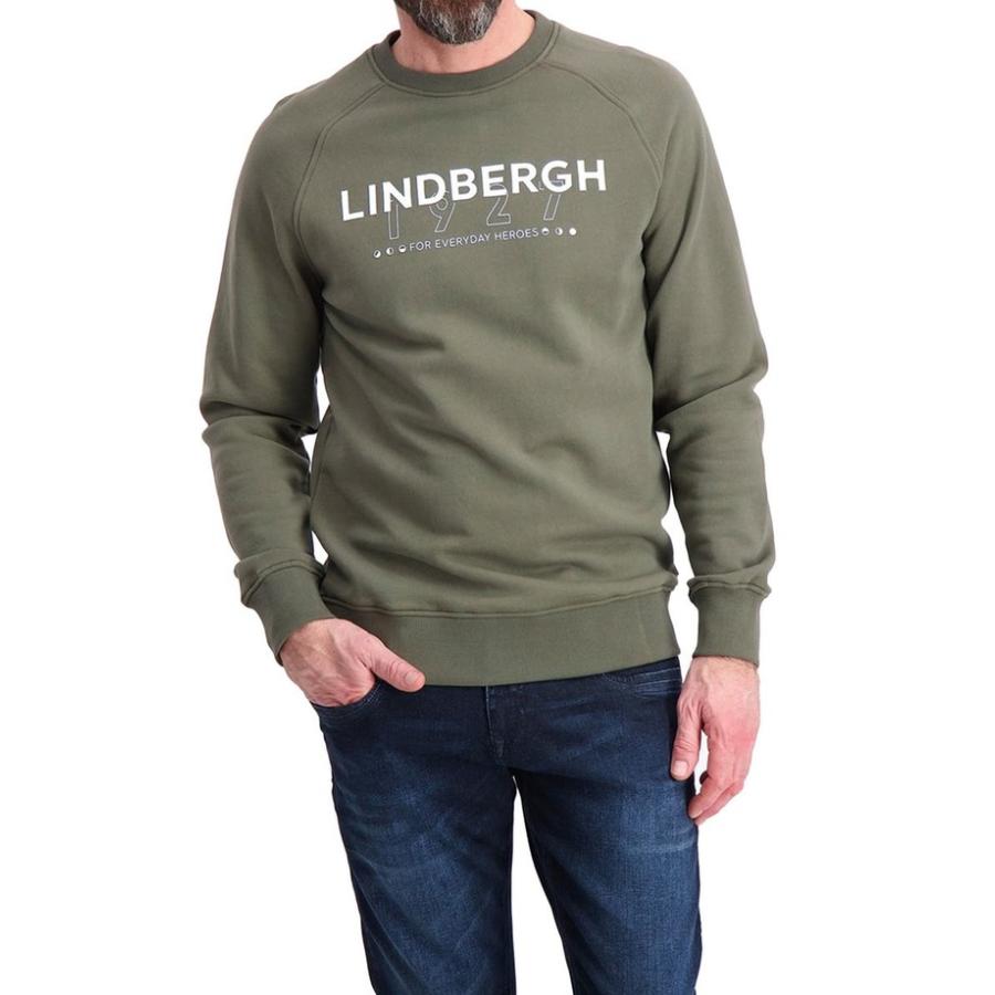 素敵でユニークな リンドーバーグ メンズ ニット・セーター アウター Brand Carrier Logo Crew Neck Sweater ニット、セーター