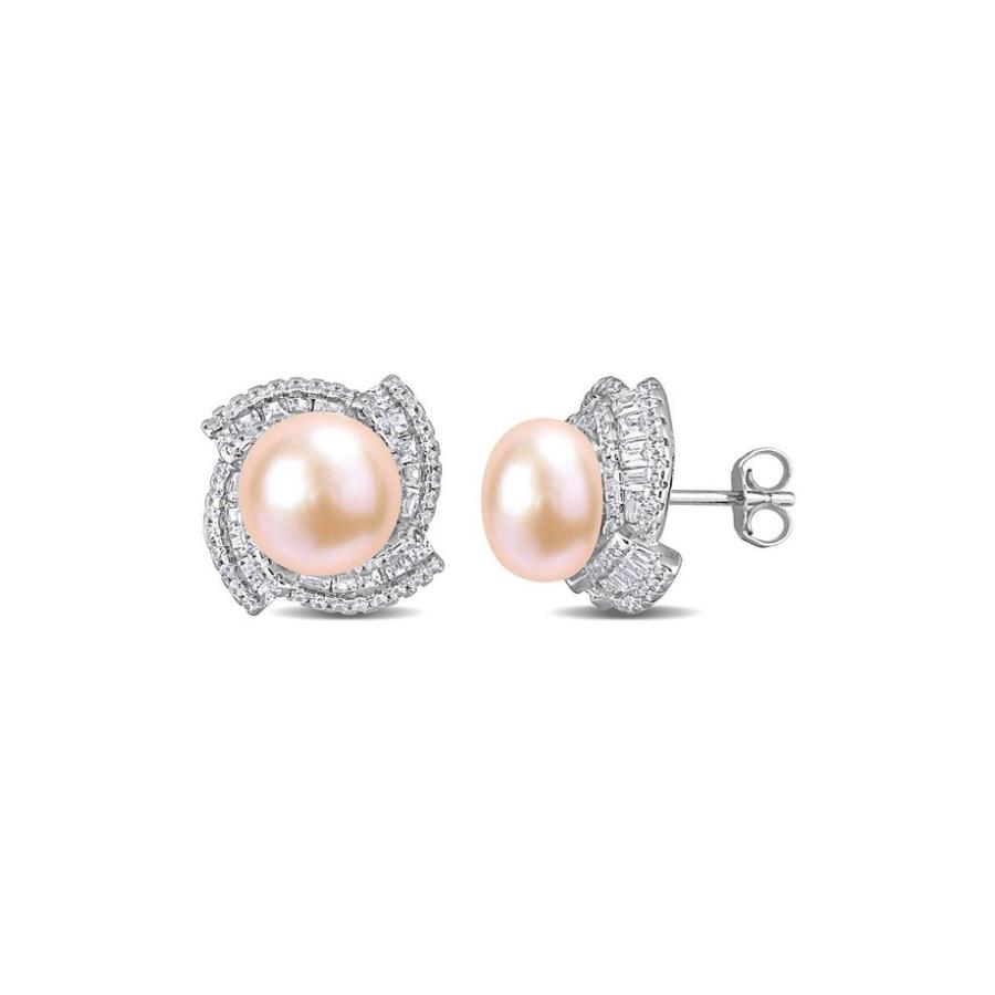 激安正規品 Sterling アクセサリー ピアス・イヤリング レディース デルマー Silver Earrings Stud Pearl Freshwater Cultured Pink 9-9.5mm イヤリング