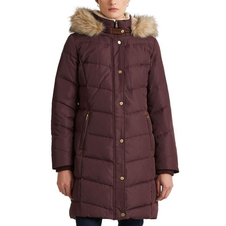 激安工場直販 ラルフローレン レディース ジャケット ブルゾン アウター Faux Fur Trim Hooded Down Puffer Coat 高品質な商品 Superavila Com