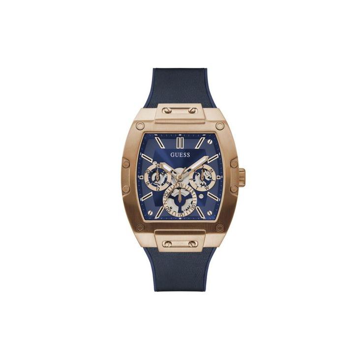 爆買い！ 腕時計 メンズ ゲス アクセサリー 43mm Watch Multi-Function Strap Silicone on Leather Blue Men's 腕時計