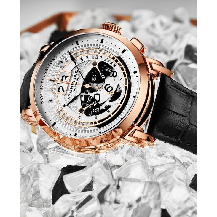 大人気定番商品 Black Men S アクセサリー 腕時計 レディース ストゥーリング 腕時計 レディース ストゥーリング Genuine 44mm Watch Strap Leather レディース腕時計