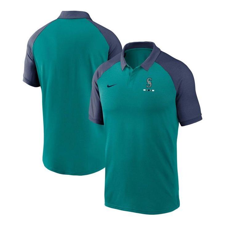 最安値で  Tri-Blend Legacy Mariners Seattle Aqua Men's トップス ポロシャツ メンズ ナイキ Raglan Polo Performance ポロシャツ
