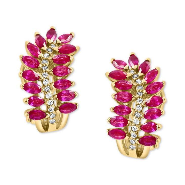 新作 エフィー ピアス イヤリング レディース エフィー レディース Gold 14k In Earrings Drop T W Ct 1 5 Diamond T W Ct 3 3 8 Ruby Effy アクセサリー ピアス イヤリング レディースアクセサリー Siteblock Ru