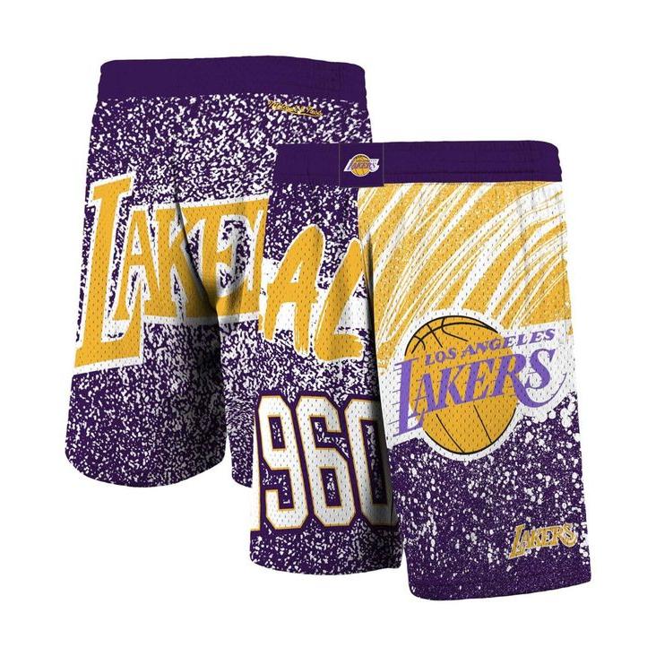 ミッチェル&ネス メンズ ハーフパンツ・ショーツミッチェル&ネス メンズ ハーフパンツ・ショーツ ボトムス Men's Purple Los Angeles Lakers Hardwood Classics Jumbotron Sublimated Shorts