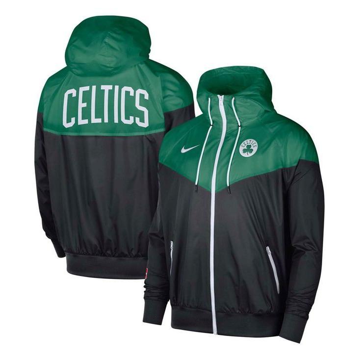 当店在庫してます！ メンズ ナイキ パーカー・スウェット Jacket Full-Zip Hoodie Raglan Windrunner Courtside Anniversary 75Th Celtics Boston Black Green Kelly Men's アウター パーカー