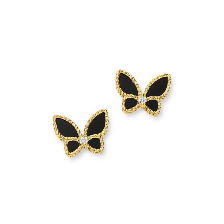 楽天カード分割 ロバートコイン レディース ピアス イヤリング アクセサリー 18k Yellow Gold Onyx Diamond Butterfly Stud Earrings 100 Exclusive 代引不可 Www Ladislexia Net