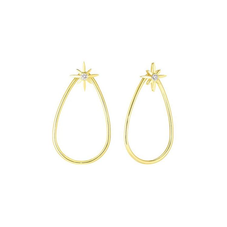爆売り！ ロバートコイン レディース ピアス・イヤリング アクセサリー 18K Yellow Gold Disney Cinderella Diamond Wand Teardrop Drop Earrings イヤリング