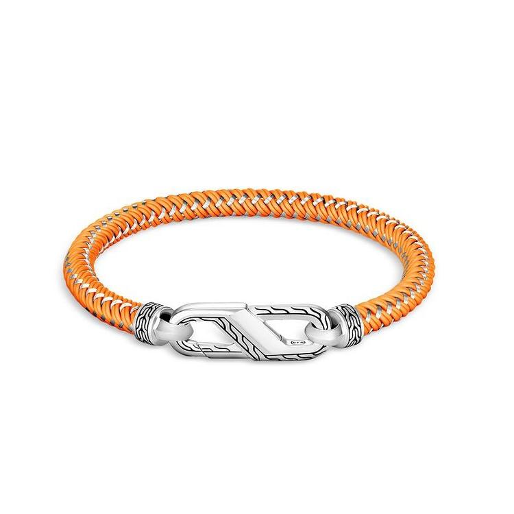優先配送 ジョン・ハーディー メンズ ブレスレット・バングル・アンクレット アクセサリー Men's Sterling Silver Classic Woven Orange Rubber Carabiner Clasp Bracelet ブレスレット 優先配送 ジョン・ハーディー メンズ ブレスレット・バングル・アンクレット アクセサリー Men's Sterling Silver Classic Woven Orange Rubber Carabiner Clasp Bracelet ブレスレット
