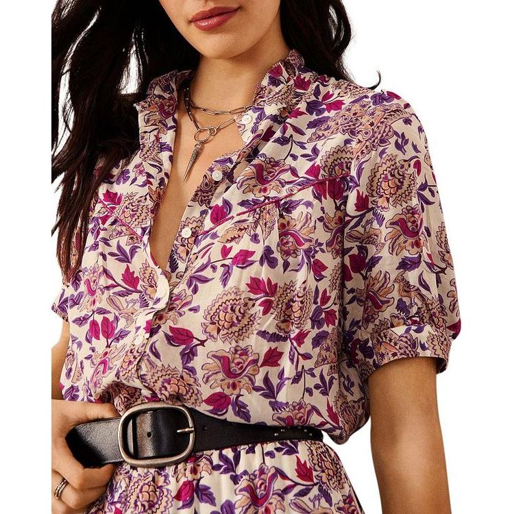 4年保証 Yoko トップス シャツ レディース バッシュ Floral Blouse Print 長袖 サイズ S Turningheadskennel Com