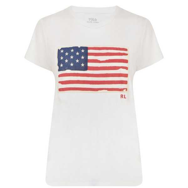安い割引 ラルフローレン レディース Shirt T Flag トップス Tシャツ 半袖