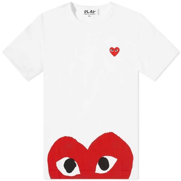ファッションデザイナー コム・デ・ギャルソン メンズ Tee Heart Oversized Play Garcons des Comme トップス Tシャツ 半袖